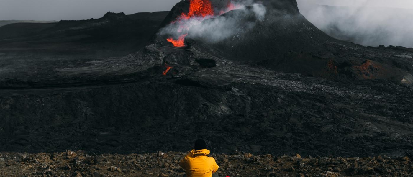 Volcano near Reykjavik, Iceland